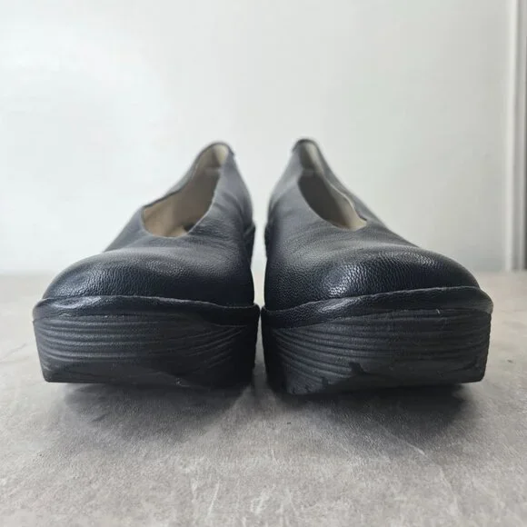 Fly London Wedge Pumps Black Minimalist Retro Chunky Platform Comfort Wedges - Picture 3 of 11
